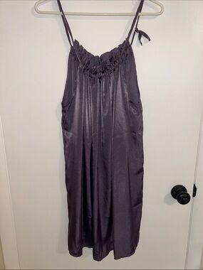 Purple Satin Slip Dress